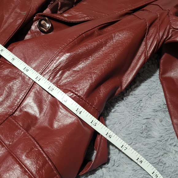 Vintage 1970s Opera Women's Lined, Belted Leather Trench Coat Fits Like A 4-6. - Picture 14 of 16